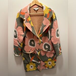 70’s daisy cozy sweater jacket